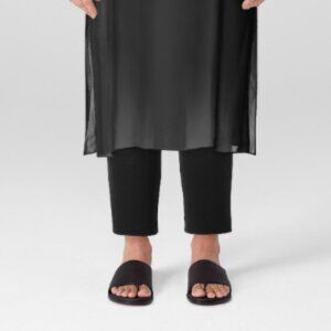 Eileen Fisher Black Ponte Knit High Rise Ankle Zip Pants – Petite Medium